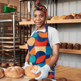 抽象芸術数々の色の幾何形状パターン エプロン