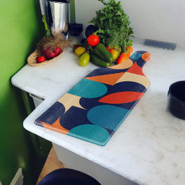 抽象芸術数々の色の幾何形状パターン カッティングボード