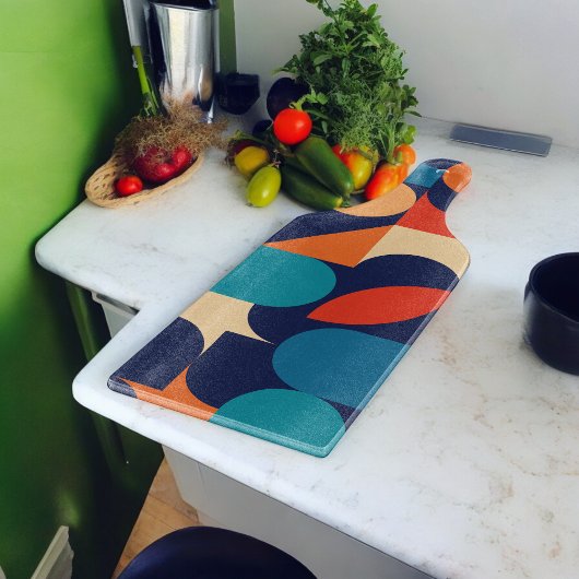 抽象芸術数々の色の幾何形状パターン カッティングボード