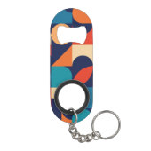 抽象芸術数々の色の幾何形状パターン キーホルダー栓抜き (裏面)