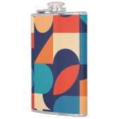 抽象芸術数々の色の幾何形状パターン フラスク (左)
