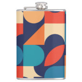 抽象芸術数々の色の幾何形状パターン フラスク (正面)