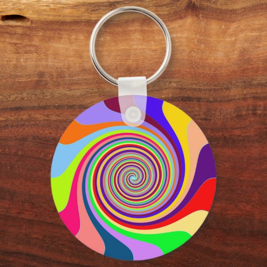 抽象芸術数々の色の旋回キーチェーン キーホルダー (正面)