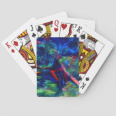 抽象芸術数々の色の未来的葉 トランプ (裏面)