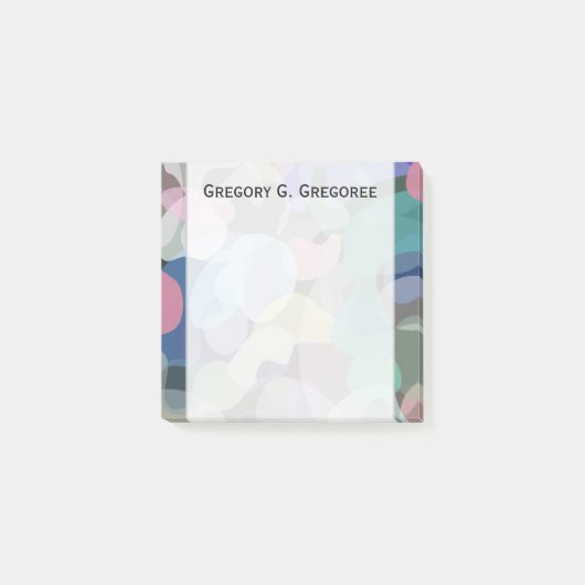 抽象芸術数々の色の染みパターン+名前をカスタムする ポストイット (正面)