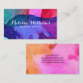 抽象芸術数々の色の水彩絵師 名刺 (正面/裏面)