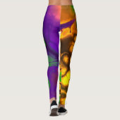 抽象芸術数々の色の水絵画模様 レギンス (裏面)