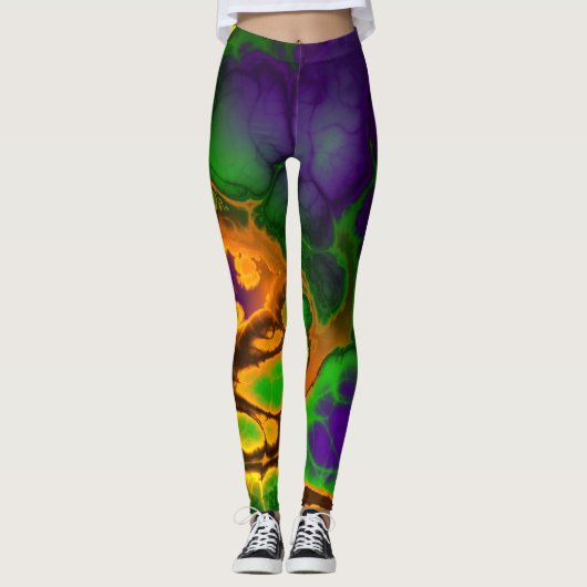 抽象芸術数々の色の水絵画模様 レギンス (正面)