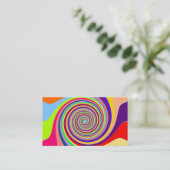 抽象芸術数々の色の渦状名刺 名刺 (スタンド正面)