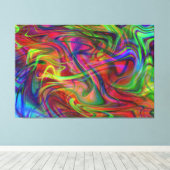 抽象芸術数々の色の煙 キャンバスプリント (インサイチュ (ウッドフロア))