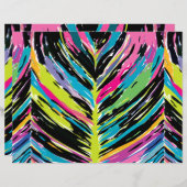 抽象芸術数々の色の熱帯の葉のスクラップブック紙 (正面/裏面)