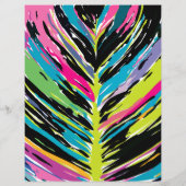 抽象芸術数々の色の熱帯の葉のスクラップブック紙 (裏面)