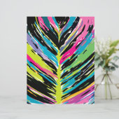 抽象芸術数々の色の熱帯の葉のスクラップブック紙 (スタンド正面)