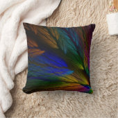 抽象芸術数々の色の羽毛フラクタル枕 クッション (ブランケット)