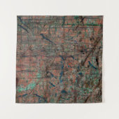 抽象芸術数々の色の背景グランジ（背景） タペストリー (正面(横))
