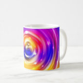 抽象芸術数々の色の背景。輝く輪 コーヒーマグカップ (正面右)