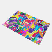 抽象芸術数々の色の ドアマット (アングル)