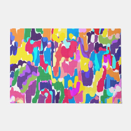 抽象芸術数々の色の ドアマット (正面)