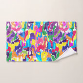 抽象芸術数々の色の バスタオルセット (ハンドタオル)