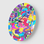 抽象芸術数々の色の ラージ壁時計 (傾斜)