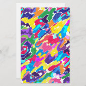 抽象芸術数々の色の 便箋 (正面/裏面)