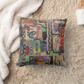 抽象芸術数々の色コラージュ クッション (ブランケット)