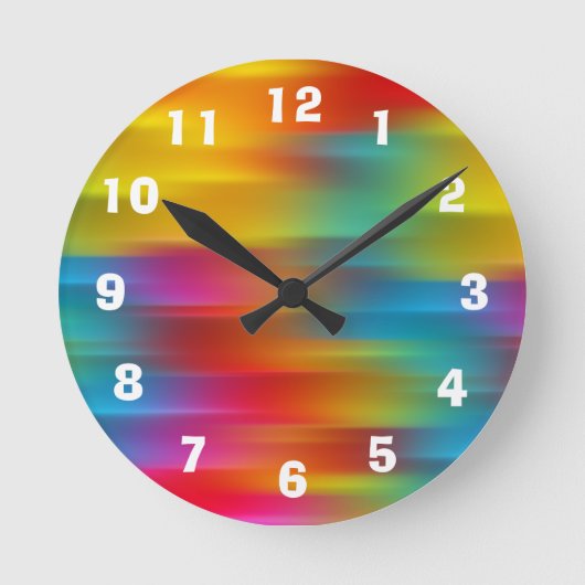 抽象芸術数々の色ストローのアクリル時計 ラウンド壁時計 (正面)