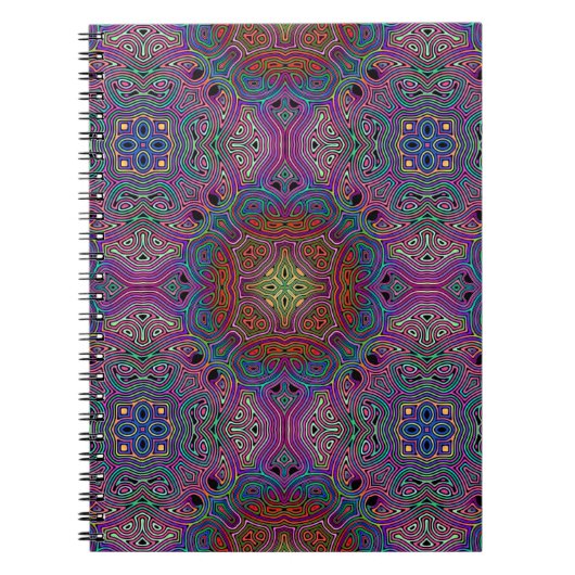 抽象芸術数々の色タイルデザイン ノートブック (正面)