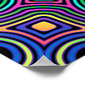 抽象芸術数々の色タイルデザイン ポスター (角)