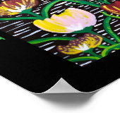 抽象芸術数々の色チューリップ ポスター (角)