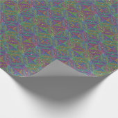 抽象芸術数々の色ネオンタイルデザイン ラッピングペーパー (角)