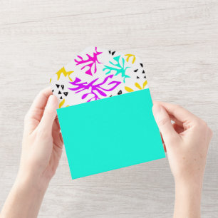 抽象芸術数々の色ネオン模様 オールインワン招待状