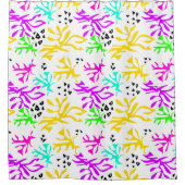 抽象芸術数々の色ネオン模様 シャワーカーテン (正面)