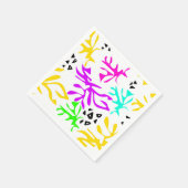 抽象芸術数々の色ネオン模様 スタンダードカクテルナプキン (角)