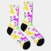 抽象芸術数々の色ネオン模様 ソックス (右)