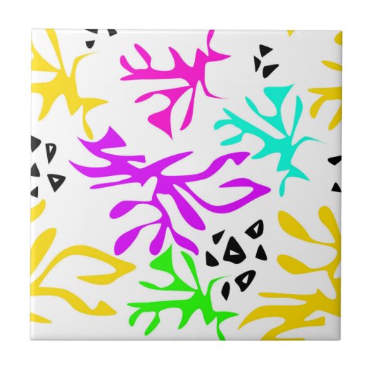 抽象芸術数々の色ネオン模様 タイル (正面)