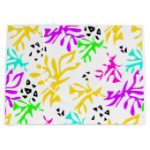 抽象芸術数々の色ネオン模様 ラージペーパーバッグ (正面)