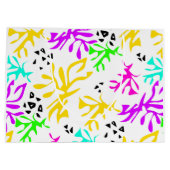 抽象芸術数々の色ネオン模様 ラージペーパーバッグ (裏面)