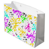 抽象芸術数々の色ネオン模様 ラージペーパーバッグ (裏面アングル)