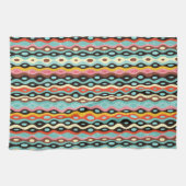 抽象芸術数々の色パターン キッチンタオル (横)