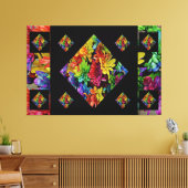 抽象芸術数々の色フローラ芸術 キャンバスプリント (インサイチュ (リビング))