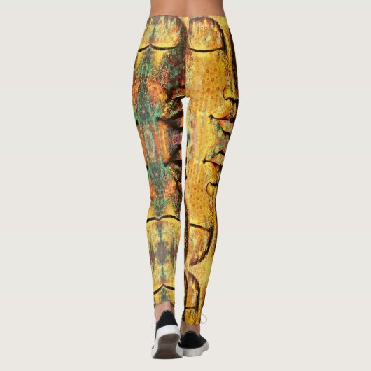 抽象芸術数々の色顔芸術 レギンス (裏面)