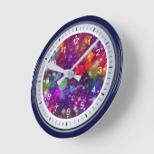 抽象芸術数々の色《写真》ぼけ味背景–25363 ラウンド壁時計 (傾斜)