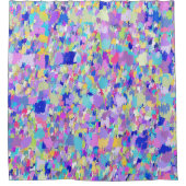 抽象芸術斑入り80sカラー シャワーカーテン (正面)