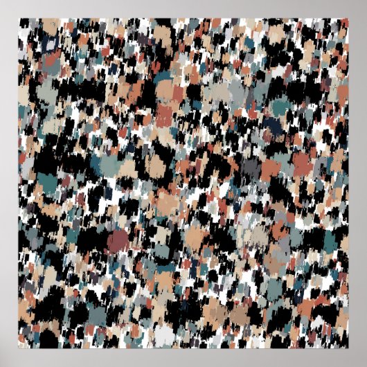 抽象芸術斑状迷彩柄 ポスター (正面)