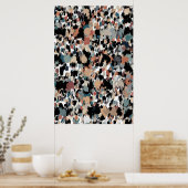 抽象芸術斑状迷彩柄 ポスター (キッチン)