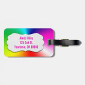 抽象芸術斜めラベル付き虹柱 ラゲッジタグ (裏面横)