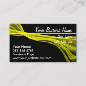 抽象芸術斜め黄色い縞模様(黒の上) 予約カード (正面)