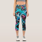 抽象芸術新しいレトログレードカプリレギンス カプリレギンス (正面)