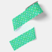 抽象芸術旋回パターン – ジェードグリーンの色合い グログランリボン (裏面)